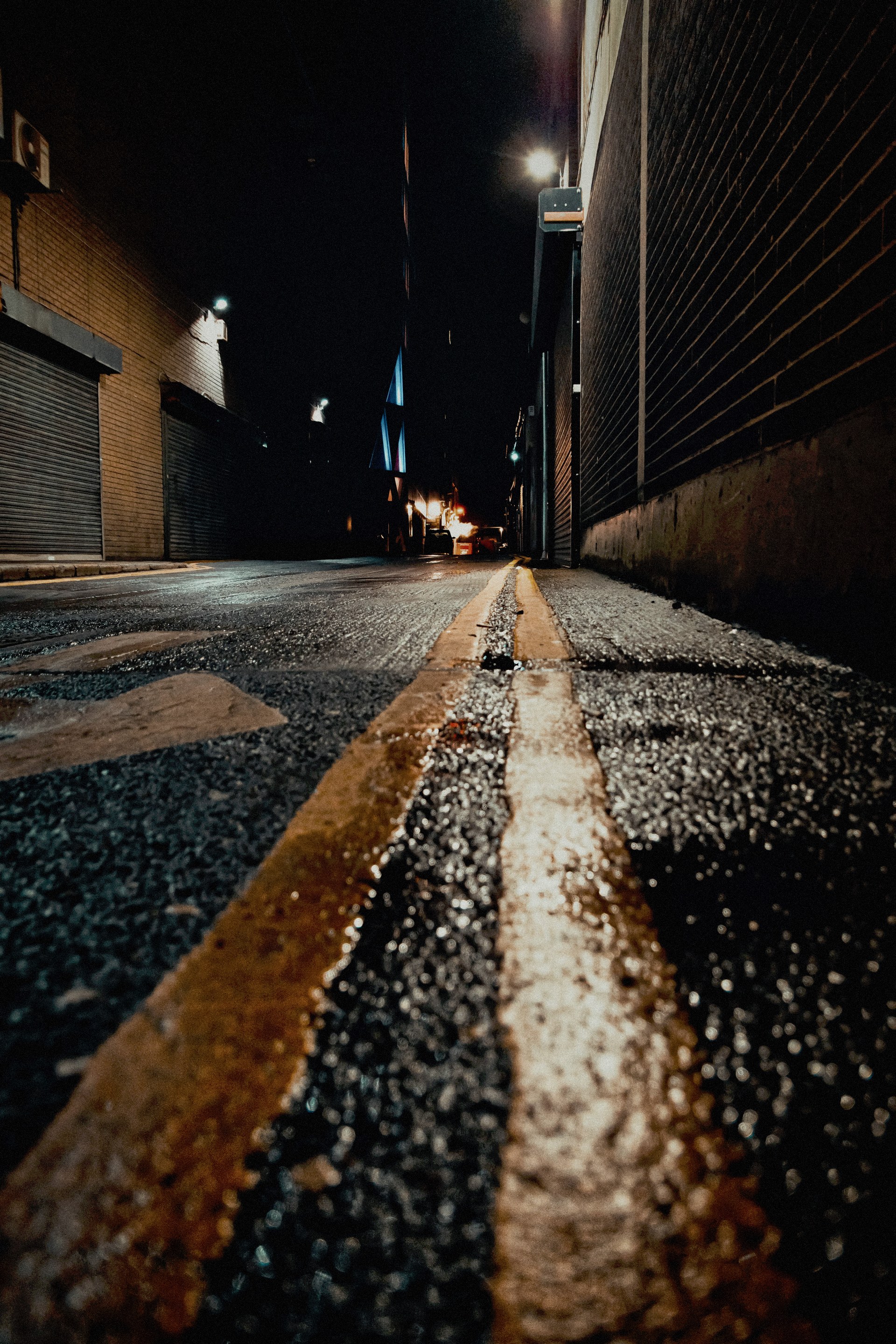Portland wet road at night